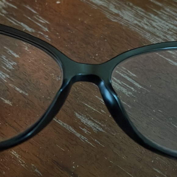 Prada VPR 01U 1AB-101 black gloss cat eye eyeglasses with black logo hard case - Picture 7 of 16